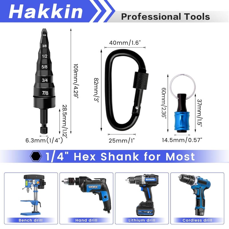 Hakkin 6 in 1 Copper Swaging HVAC Repair Tool with Bit Holder, Air Conditioner Copper Tube Expander, Swaging Tube Repair Boring Drill Bit, Swedge Tubing Tool with 1/4", 3/8", 1/2", 5/8", 3/4", 7/8” - Image 5